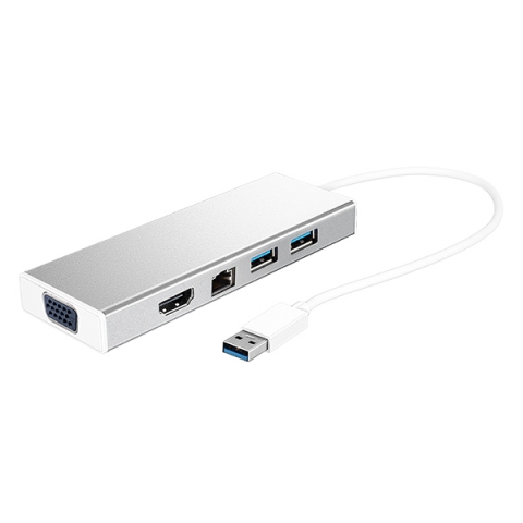 U3-D9080 USB 3.0 Mini Dock with HDMI VGA Dual Display /Gigabit Ethernet /USB HUB 1